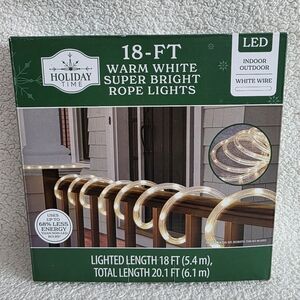 New LED ROPE Garland 18' Tape Christmas Holiday Lights - WARM WHITE super bright